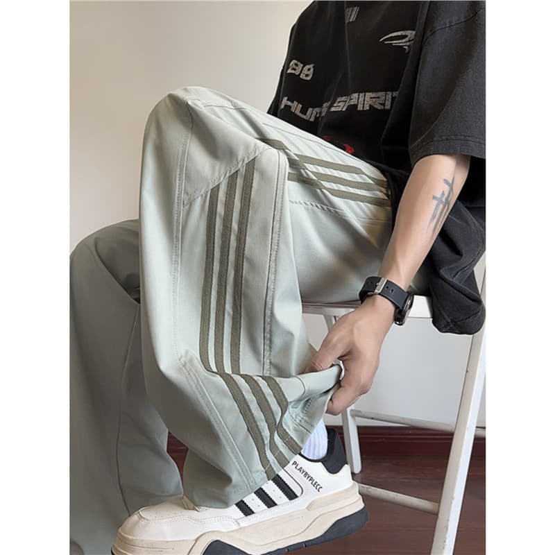 タックワイドパンツ ゆったりタックストレッチパンツ