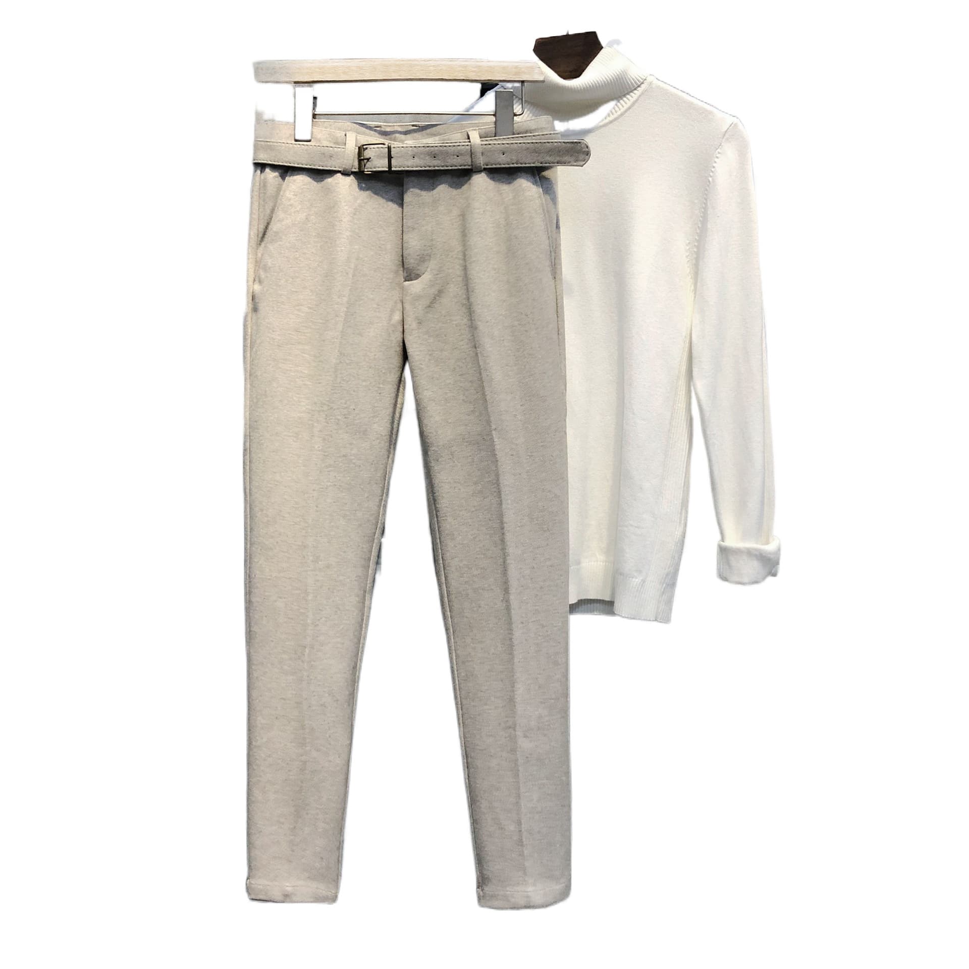 タックワイドパンツ しなやかウォームストレートパンツ