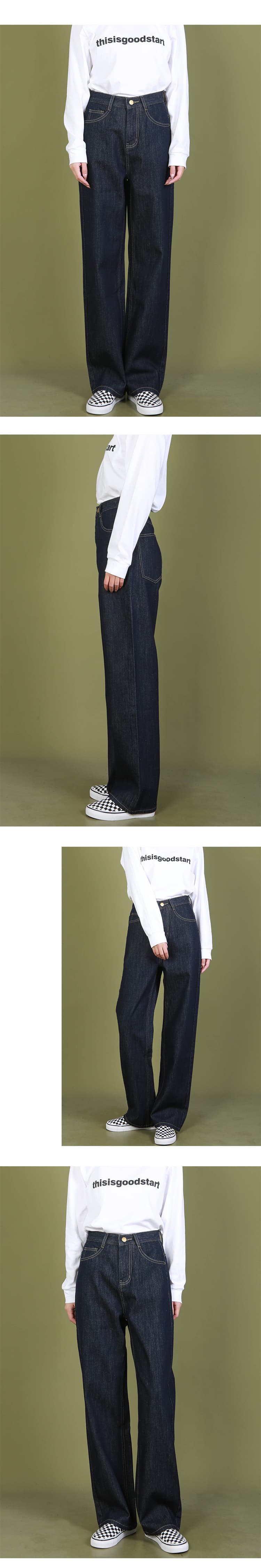 タックワイドパンツ ゆったりシルエット ワイドタックデニムパンツ