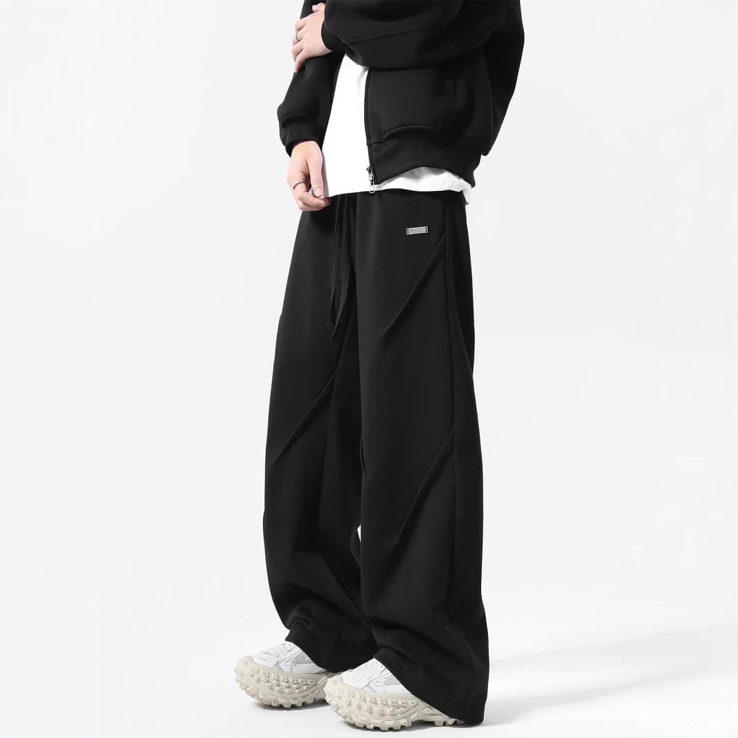 タックワイドパンツ ゆとりストレッチタックパンツ