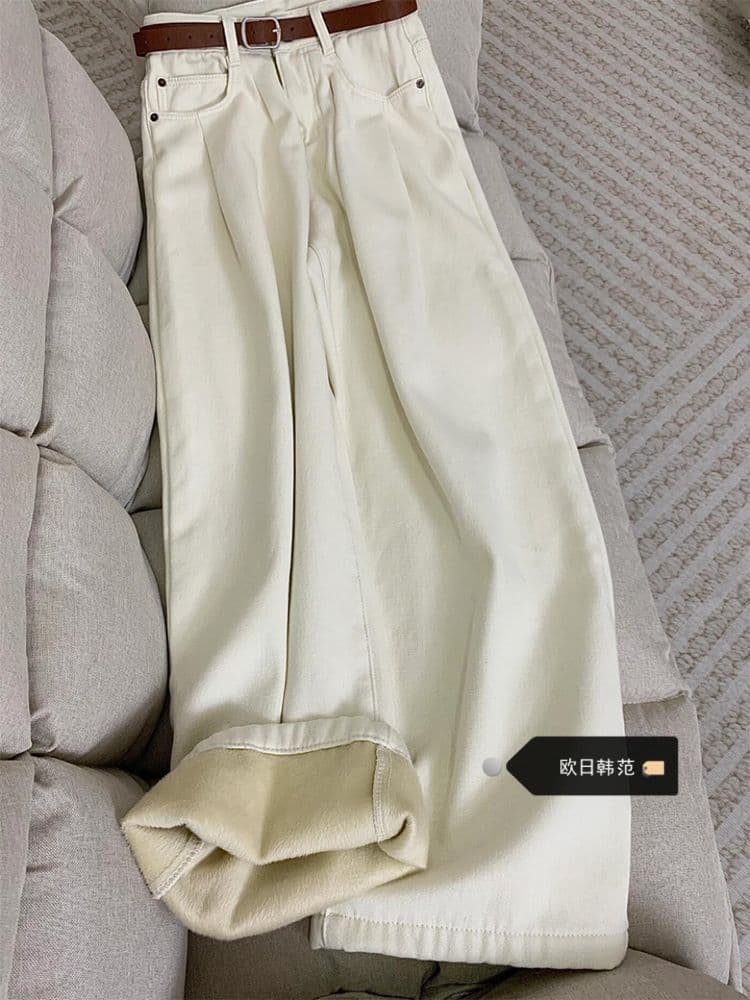 しわ加工リネンタックワイドパンツ