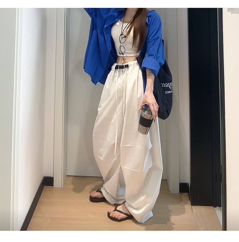 タックワイドパンツ ゆったりタック入り美脚パンツ