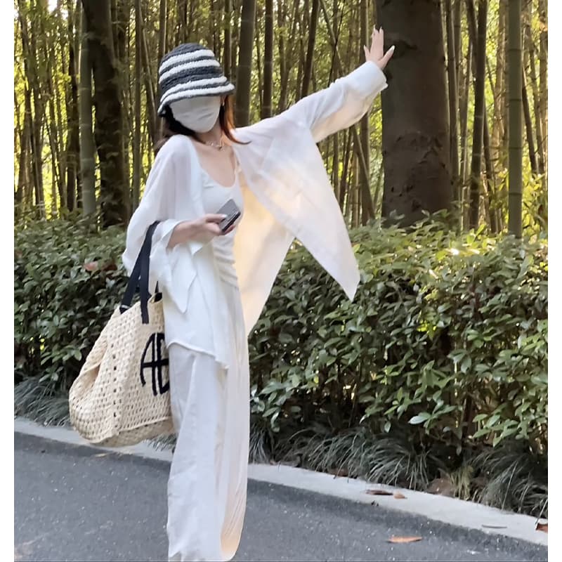 タックワイドパンツ リラックスリネンワイドパンツ
