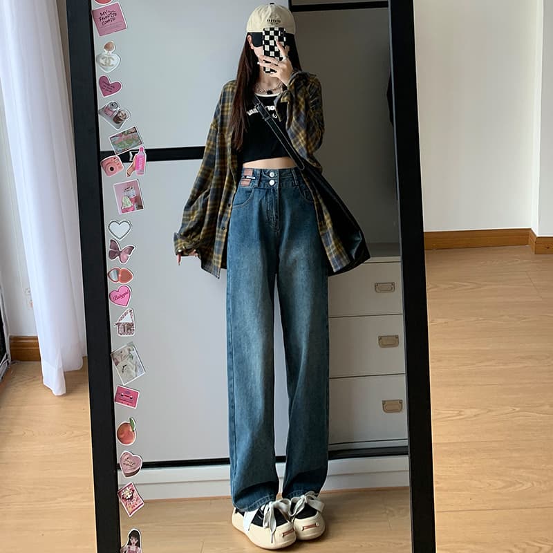 タックワイドパンツ タックワイドパンツ たっぷりシルエット デニムワイドパンツ