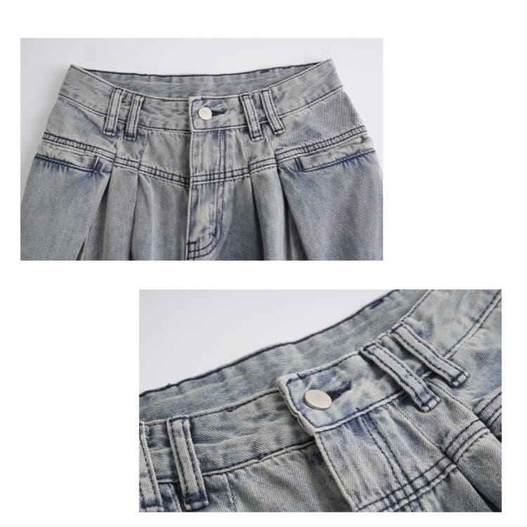 タックワイドパンツ 立体シルエットワイドタックデニム