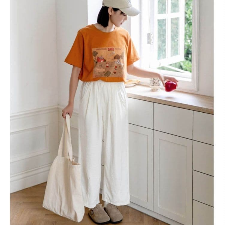 タックワイドパンツ 上品リラックスタックワイドパンツ