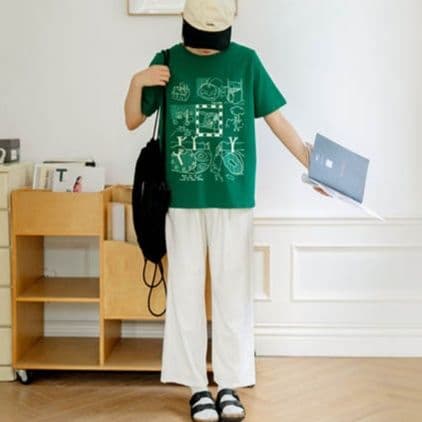 タックワイドパンツ 上品リラックスタックワイドパンツ