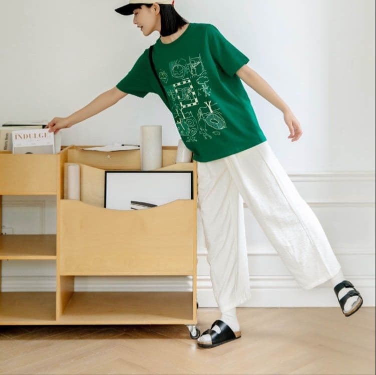 タックワイドパンツ 上品リラックスタックワイドパンツ