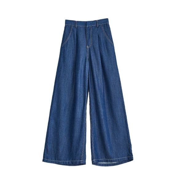 タックワイドパンツ 上質デニムタックワイドパンツ