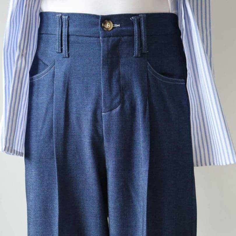 タックワイドパンツ タックワイドパンツ ゆったり美シルエットタックパンツ