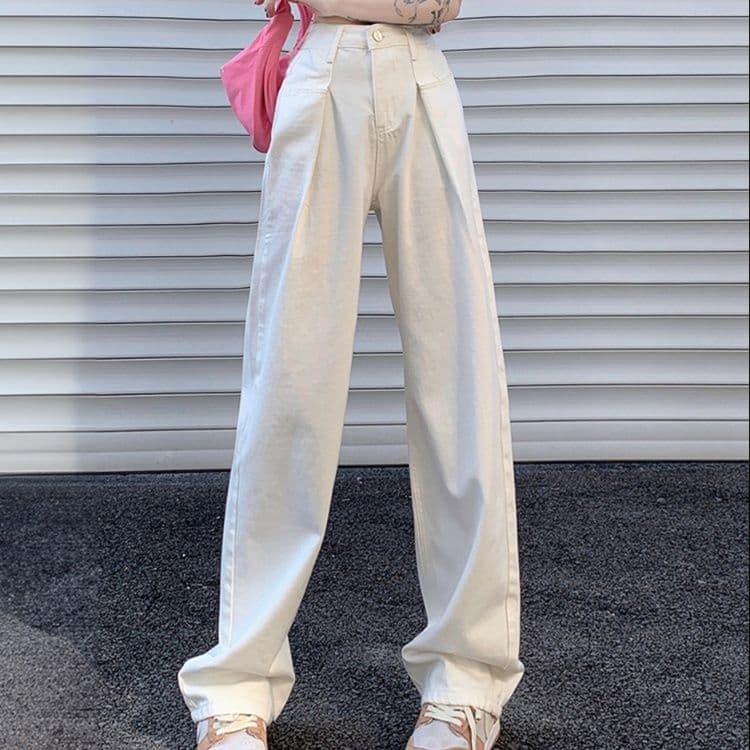 タックワイドパンツ ゆったりシルエットタックパンツ