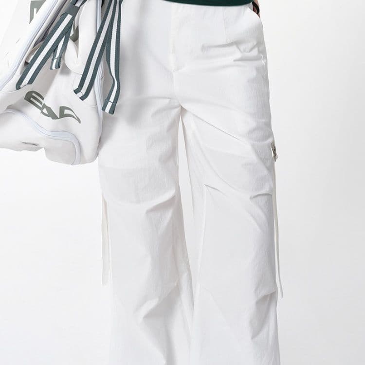 タックワイドパンツ すっきりシルエットタックパンツ