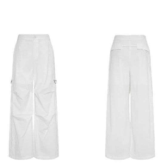 タックワイドパンツ すっきりシルエットタックパンツ