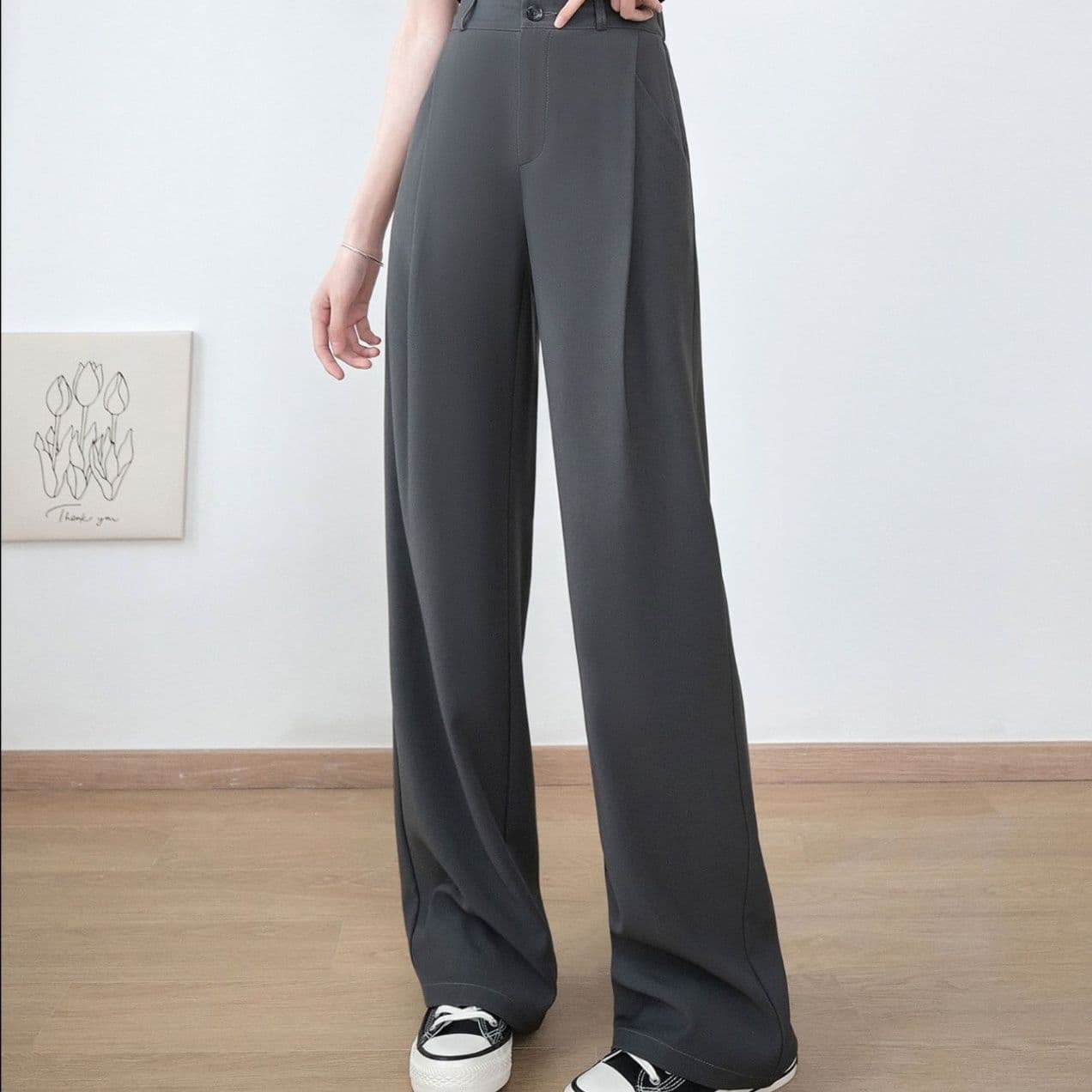 タックワイドパンツ 上質感あふれる美シルエットパンツ