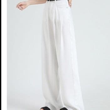 タックワイドパンツ 優雅なフロントタックワイドパンツ