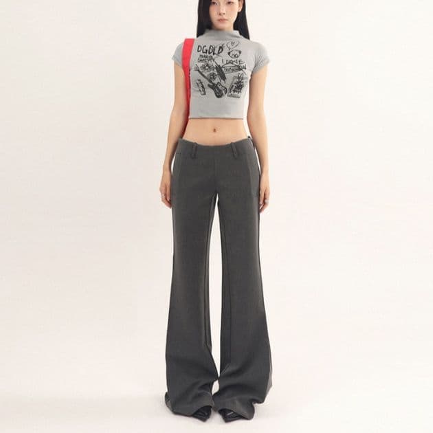 タックワイドパンツ ゆったりシルエットタックパンツ
