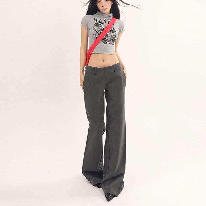 タックワイドパンツ ゆったりシルエットタックパンツ