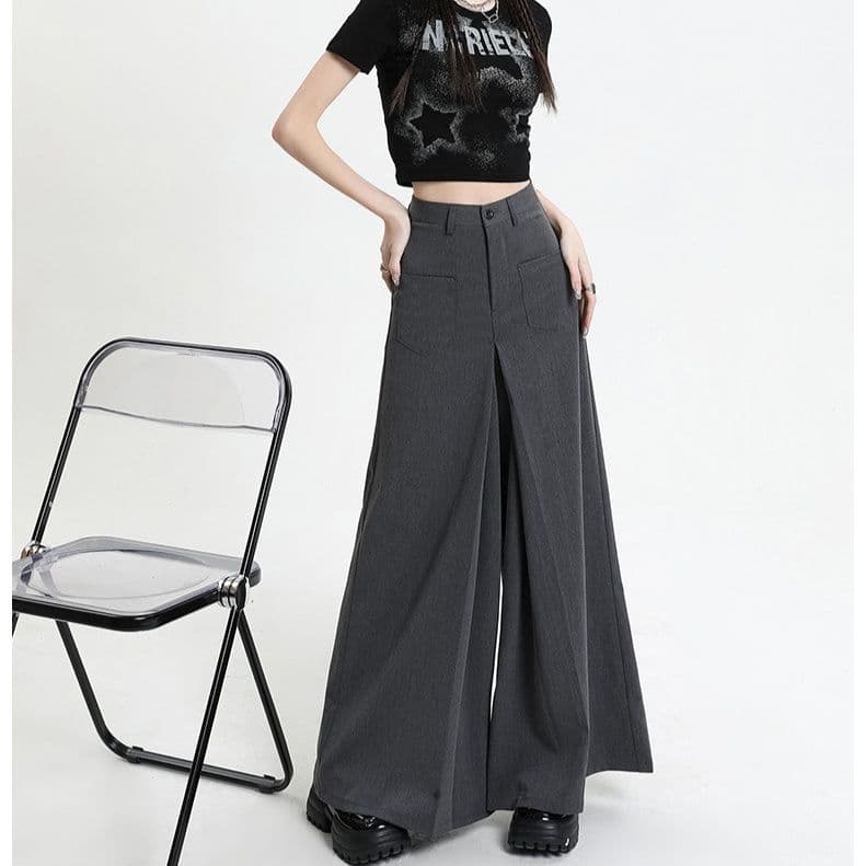 タックワイドパンツ 優雅なたっぷりシルエットパンツ