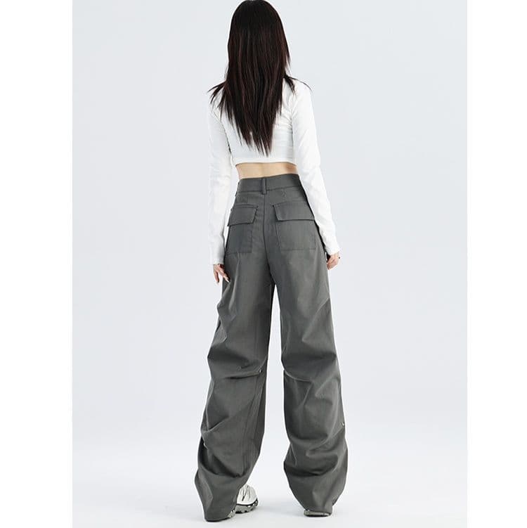 タックワイドパンツ アシンメトリーデザインタックパンツ
