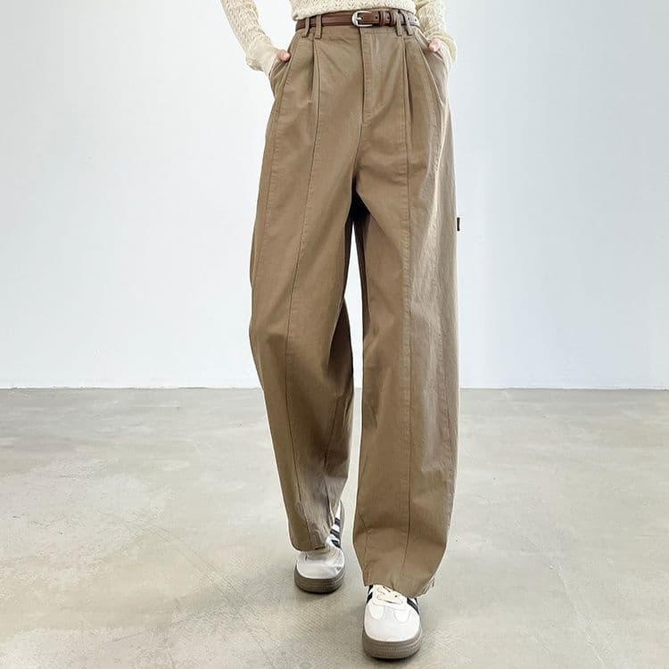 タックワイドパンツ ゆったりシルエットタックパンツ
