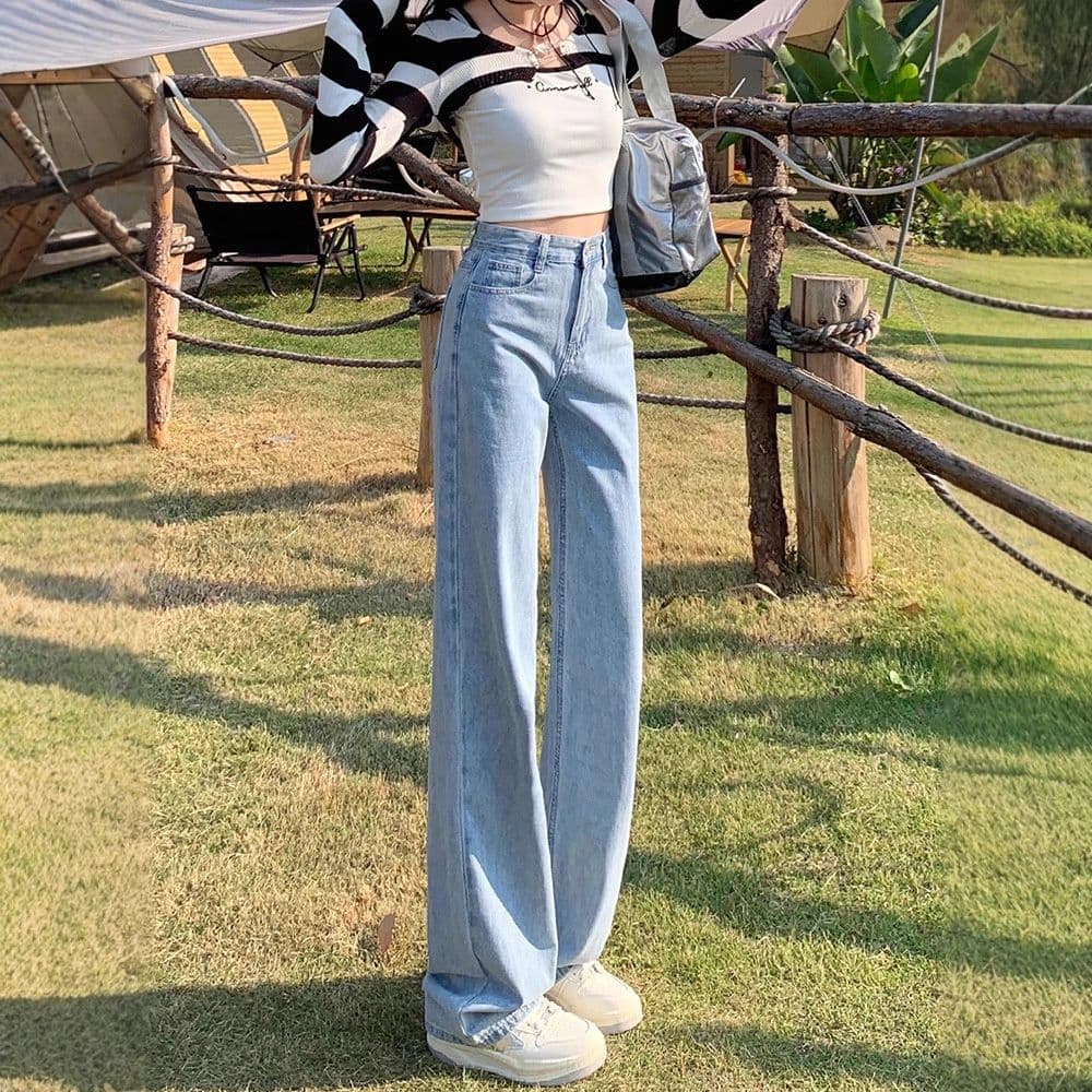 タックワイドパンツ ゆったりシルエットタックデニム