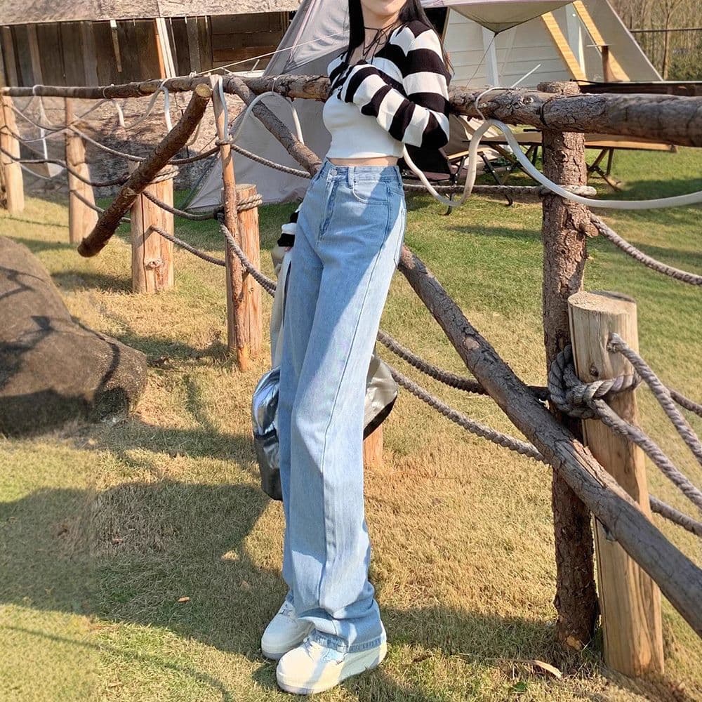 タックワイドパンツ ゆったりシルエットタックデニム