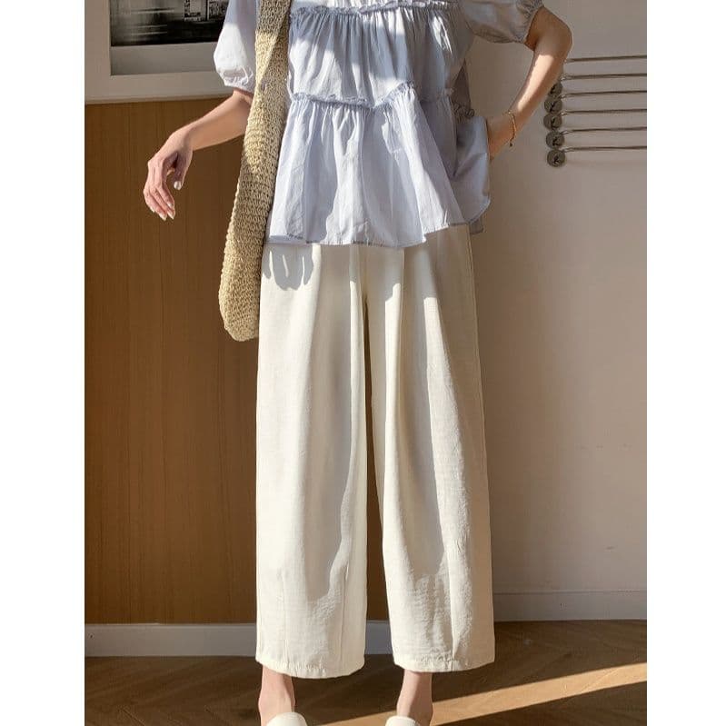タックワイドパンツ リラックスシルエットタックパンツ