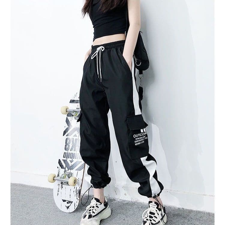 タックワイドパンツ カーゴポケット付きドロストパンツ