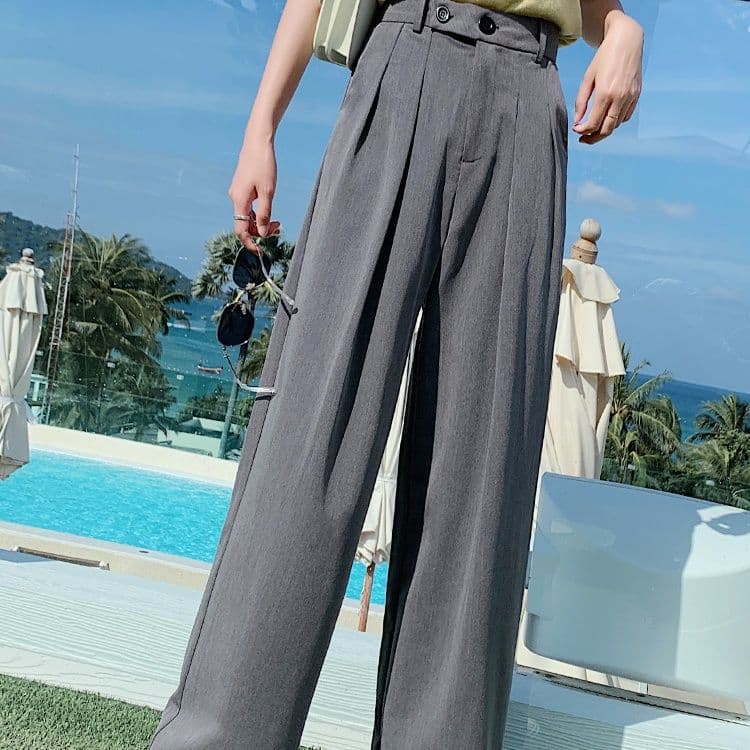 タックワイドパンツ リゾートテイラードタックパンツ