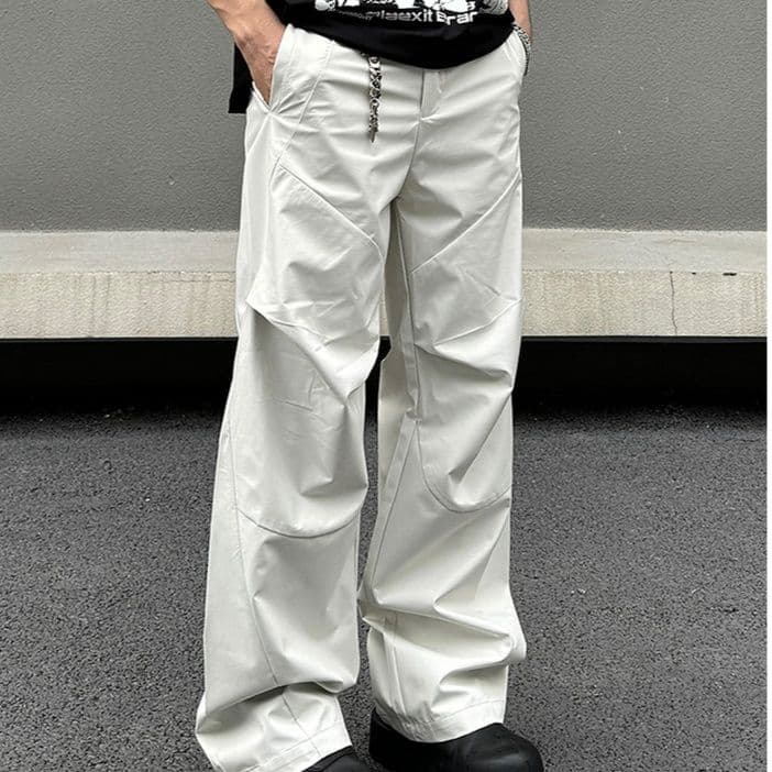 タックワイドパンツ ゆったりシルエットタックワイドパンツ