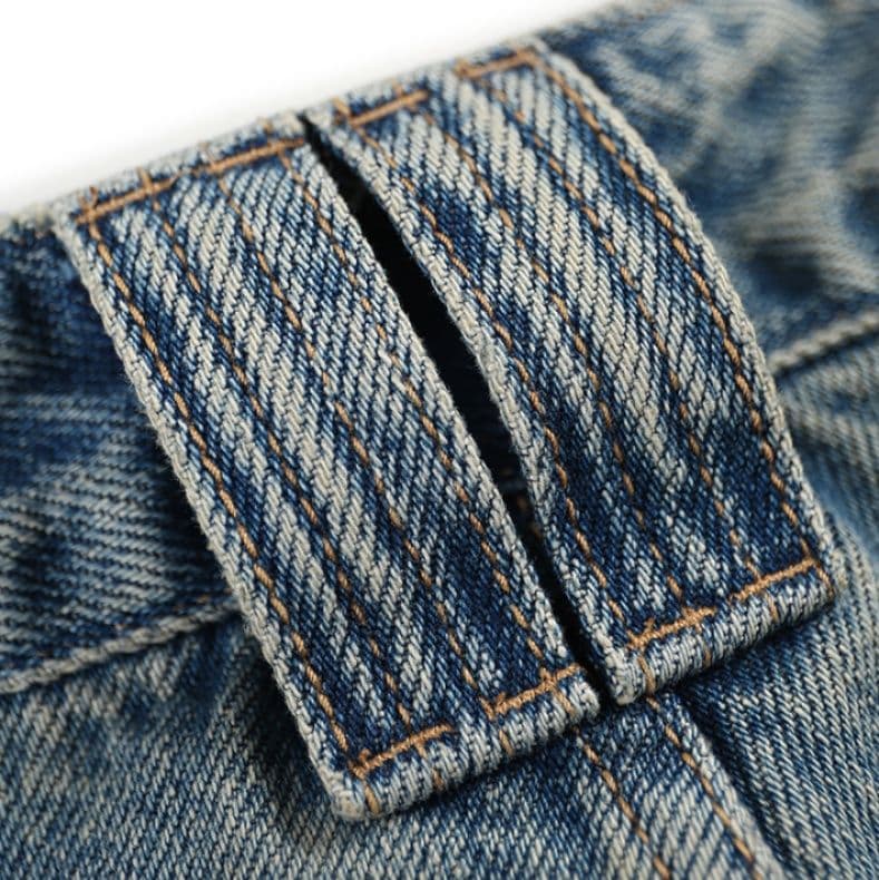 タックワイドパンツ 都会派ゆったりデニムパンツ