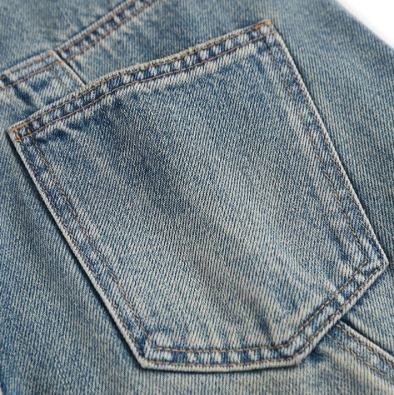 タックワイドパンツ 都会派ゆったりデニムパンツ