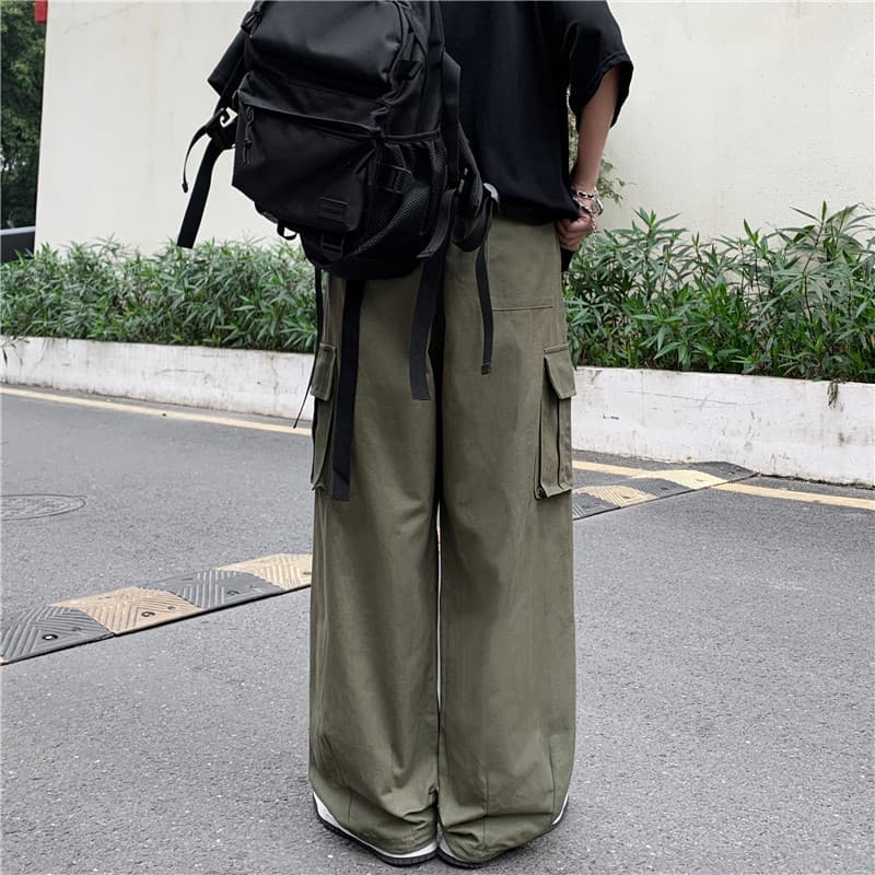 リラックス タックワイドパンツ