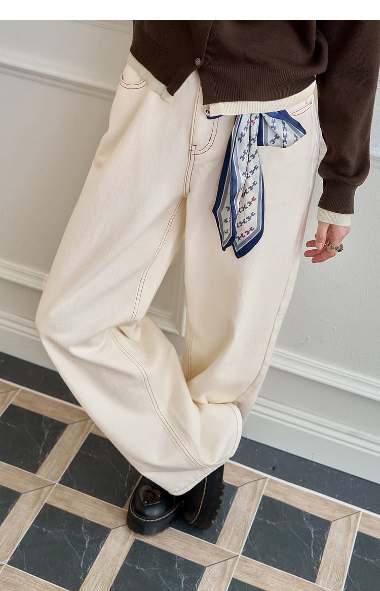 タックワイドパンツ ゆったりシルエット タック入り生地パンツ