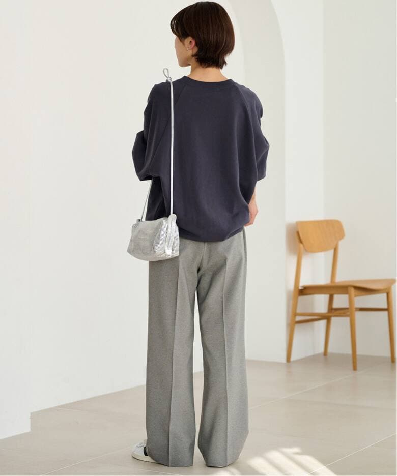タックワイドパンツ ゆったりドレープタックパンツ