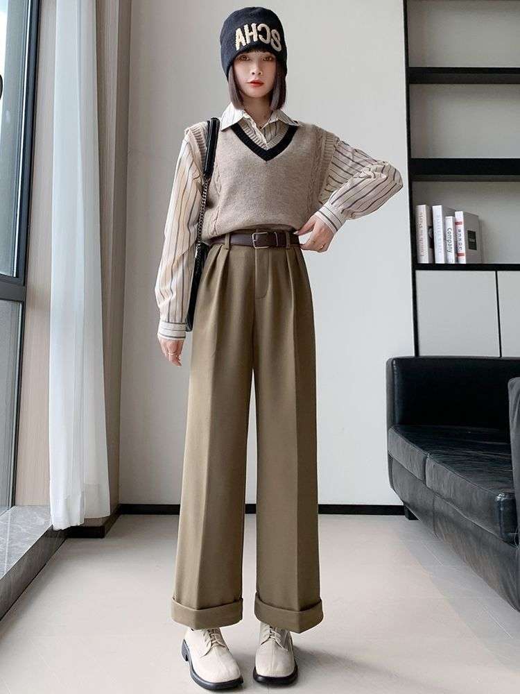 タックワイドパンツ ゆったり快適タックパンツ