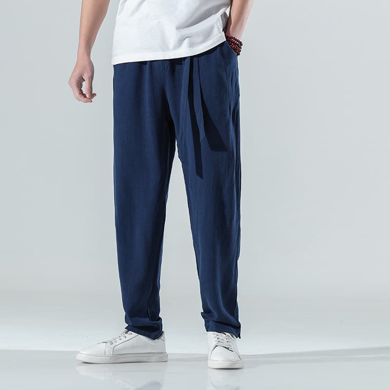 タックワイドパンツ 涼風楽織リネンタックパンツ