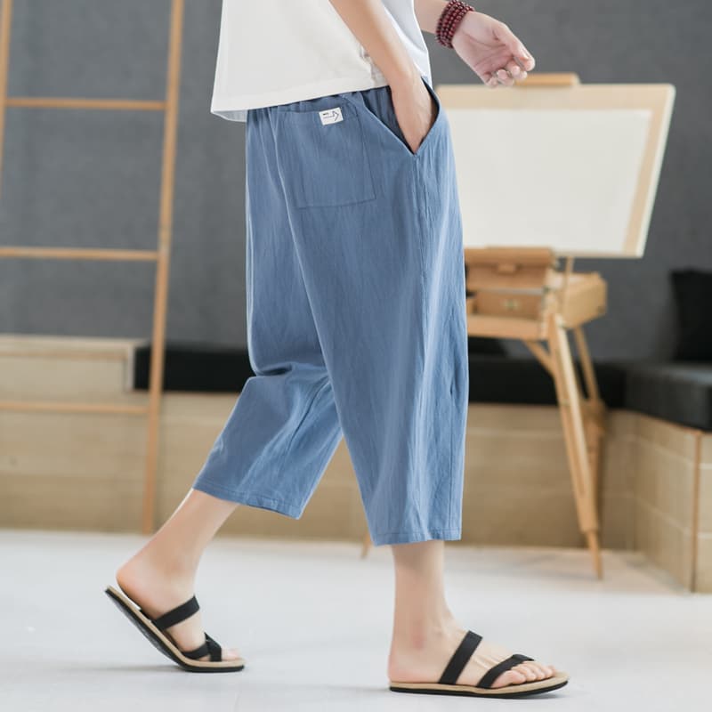 タックワイドパンツ 涼やかリネンタックワイドパンツ