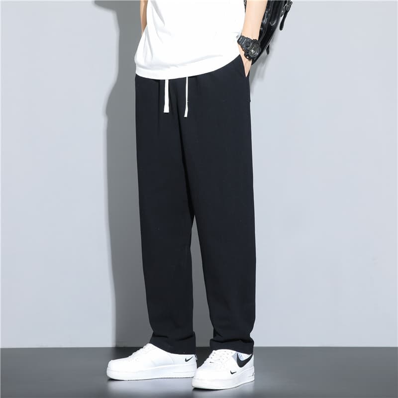 タックワイドパンツ リネン素材 ゆったりタックワイドパンツ
