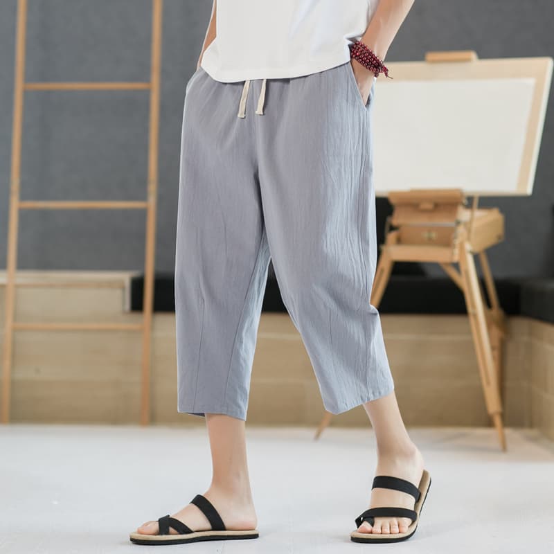 タックワイドパンツ 涼やかリネンタックワイドパンツ