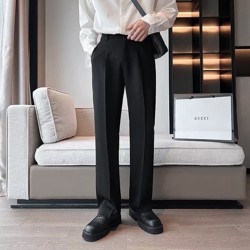 タックワイドパンツ なめらか艶感ワイドパンツ
