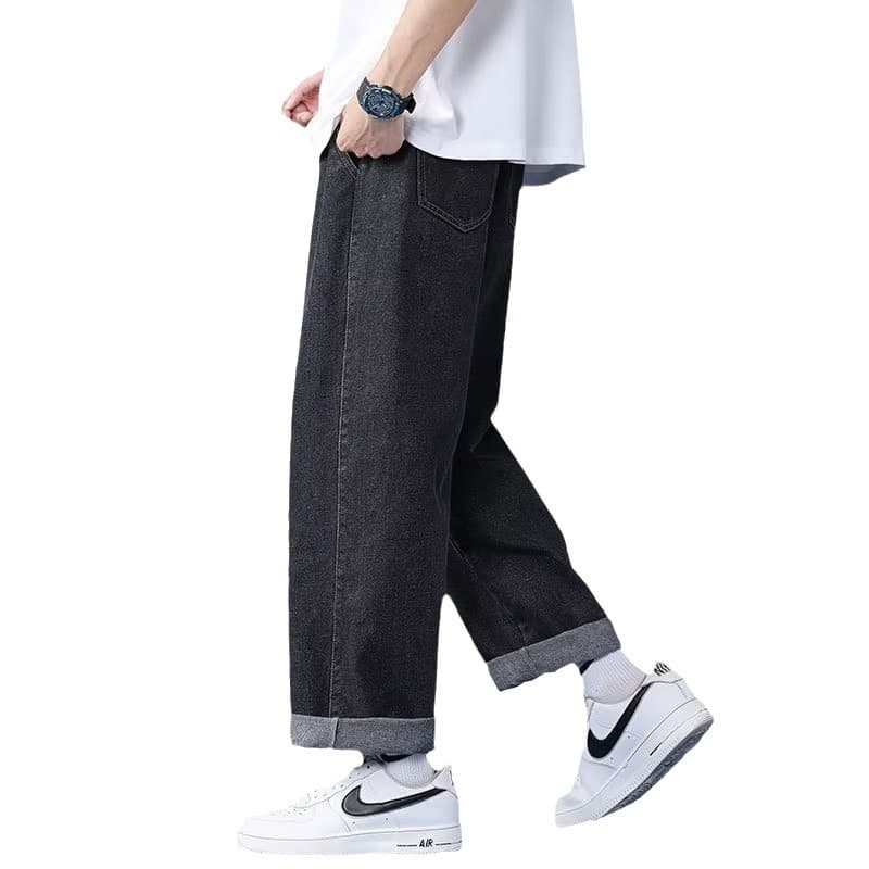 タックワイドパンツ ゆったりとしたデニムタックパンツ