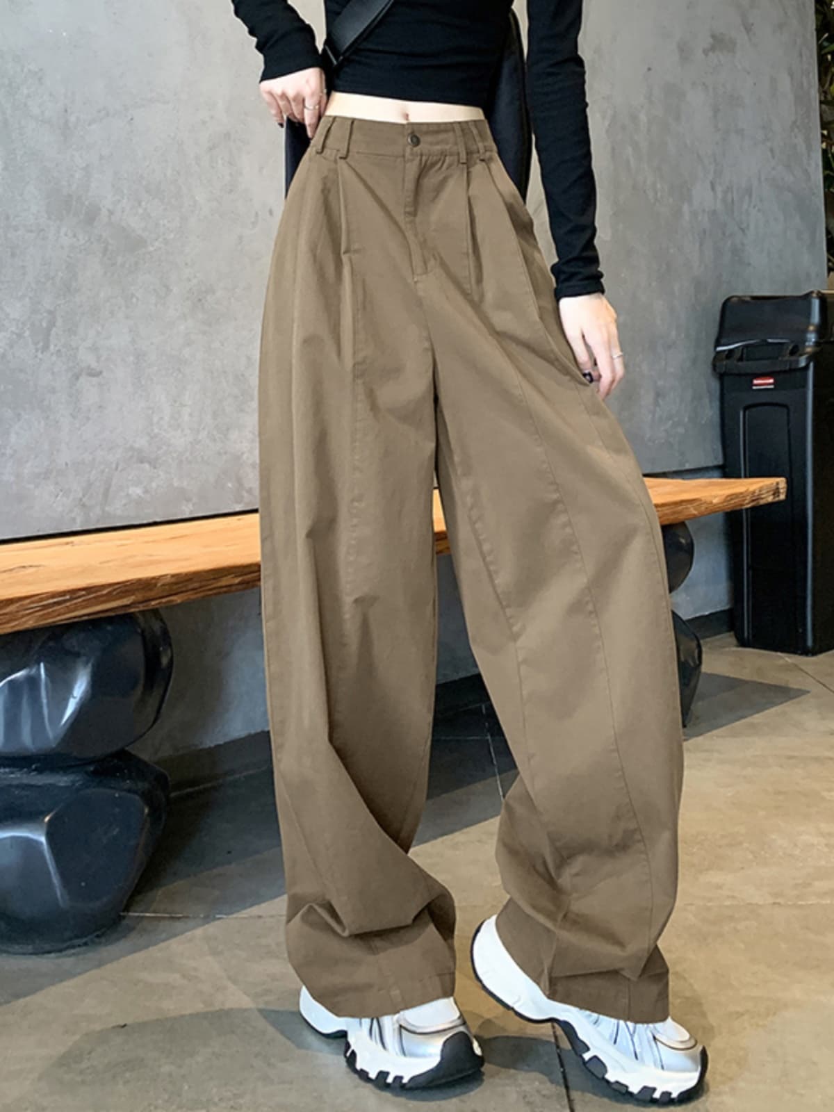 タックワイドパンツ ドレープフォルムタックワイドパンツ