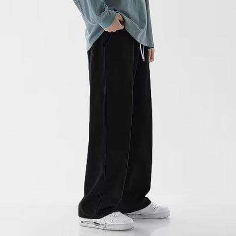 タックワイドパンツ リラックスゆったりデニムタックパンツ