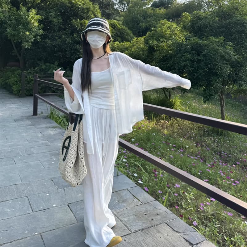 タックワイドパンツ リラックスリネンワイドパンツ