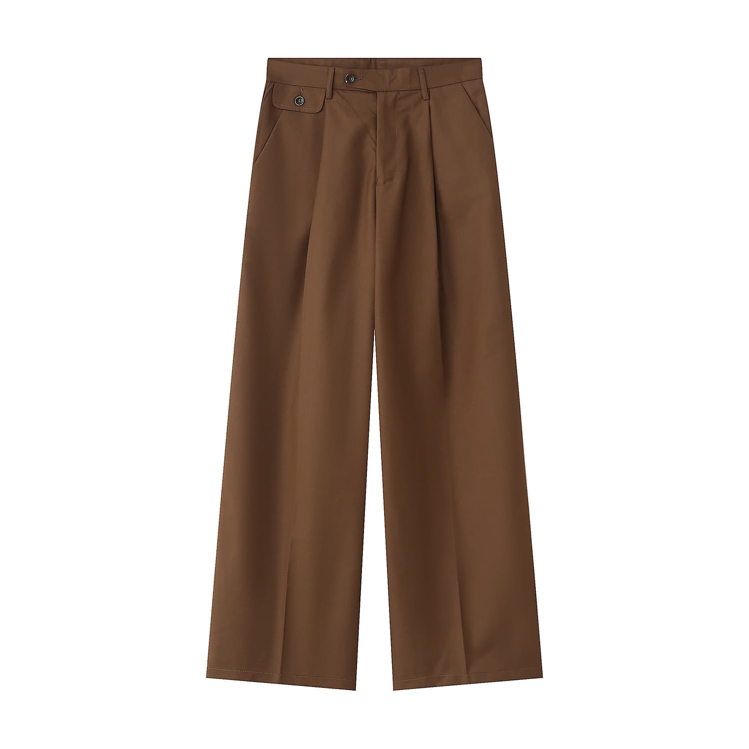 タックワイドパンツ ゆったりタックストレッチパンツ