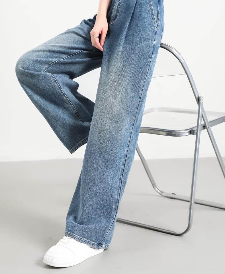 タックワイドパンツ涼やかリネン タックワイドパンツ