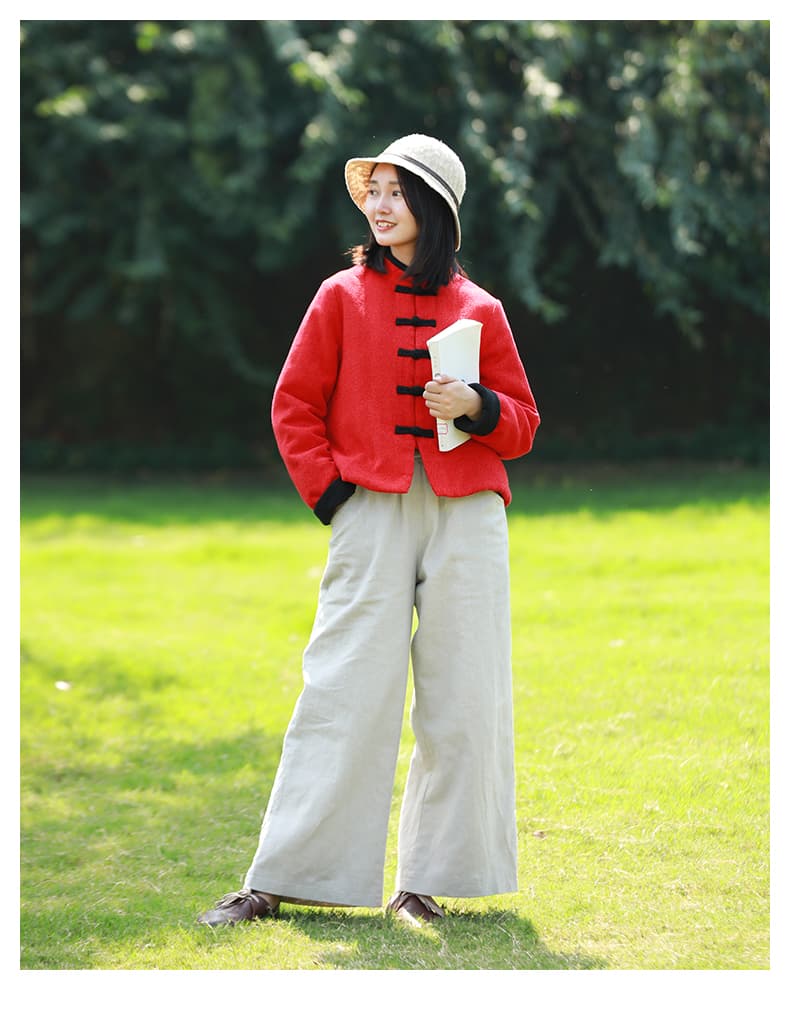 タックワイドパンツ しなやかなリネンタックパンツ