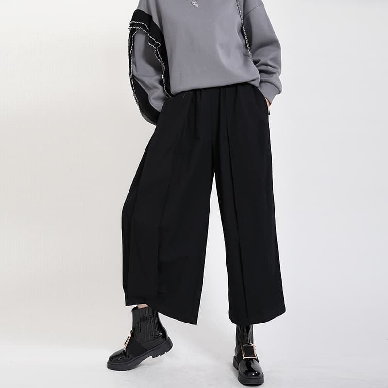 タックワイドパンツ らくらくタックワイドパンツ