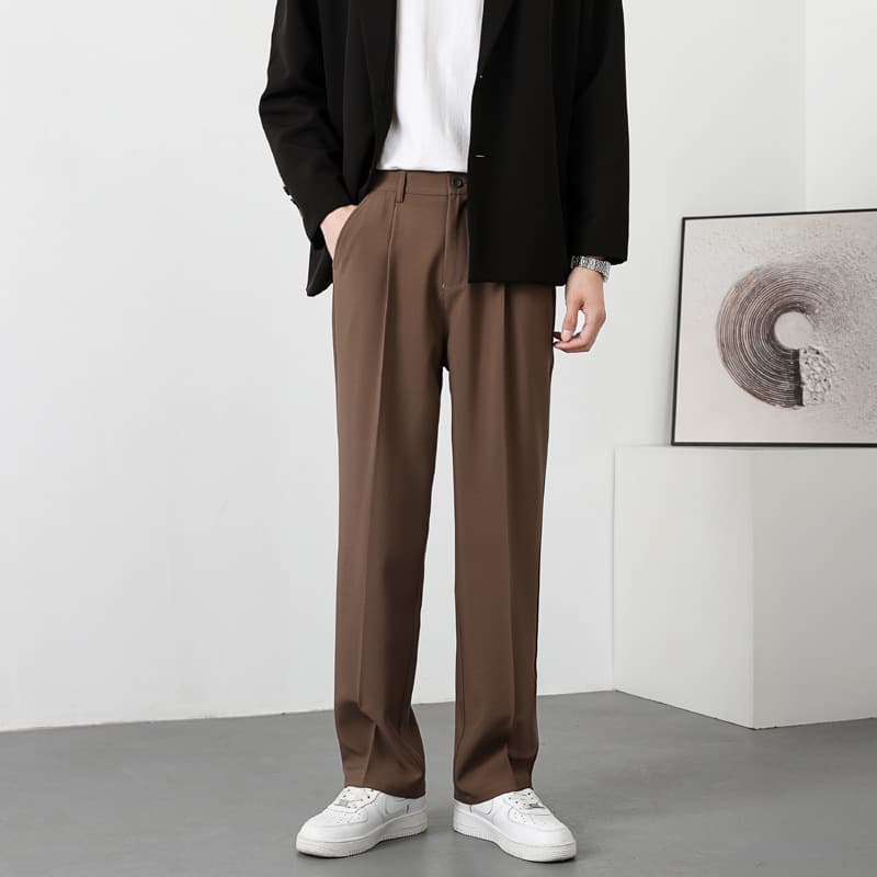 タックワイドパンツ なめらか艶感ワイドパンツ